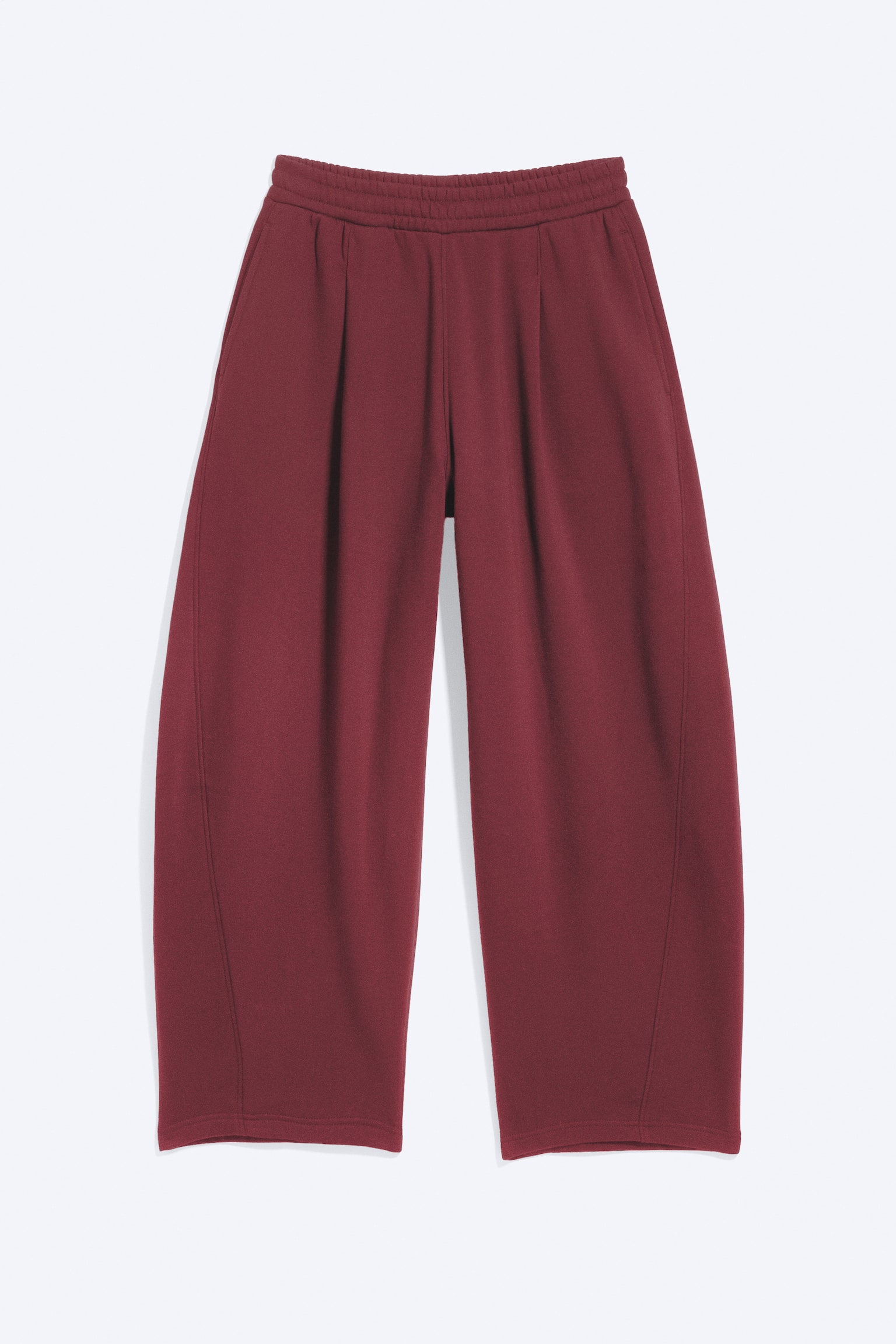 Calças de Treino Largas Plissadas - Vermelho-escuro/Cinzento mesclado/Preto Escuro - 1