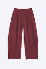 Dark Red - Loose Pleated Sweatpants - 5