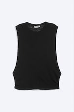 Black - Tanktop mit Raffungen - 4