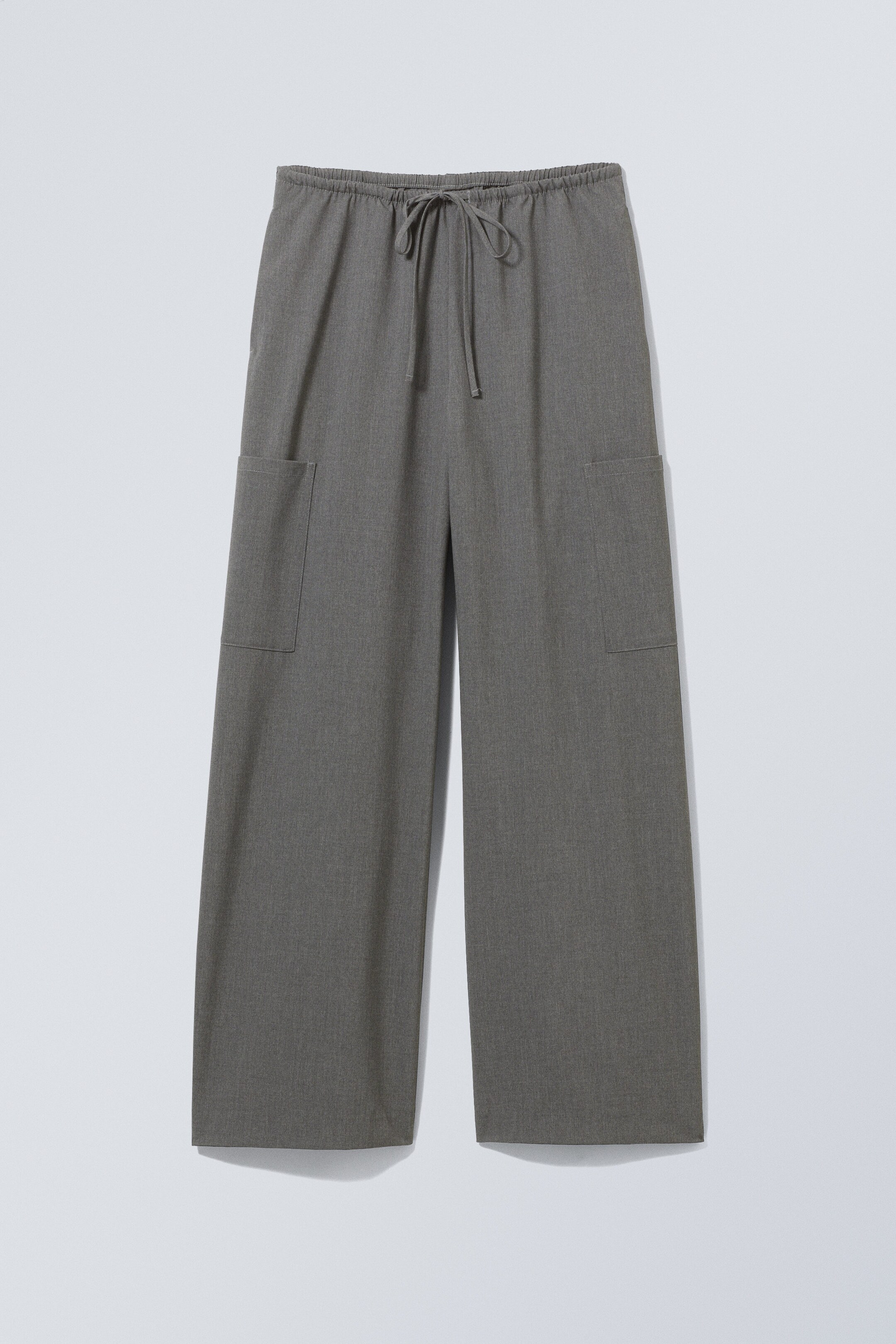 Dark Grey - Adisa Suiting Cargo Trousers - 0