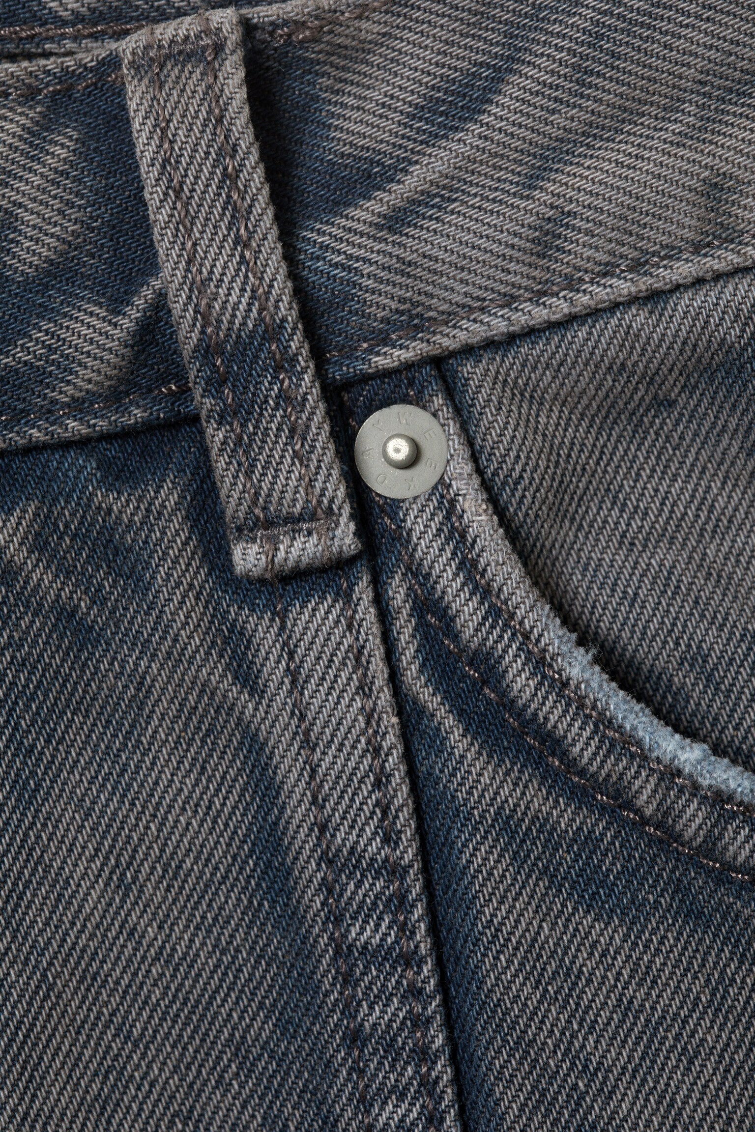 Space Cut Relaxed Straight Leg Jeans - Volcano Blue - Medium Blue - 3