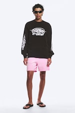 Schwarz - Lässiges Longsleeve mit Grafikdruck - 1