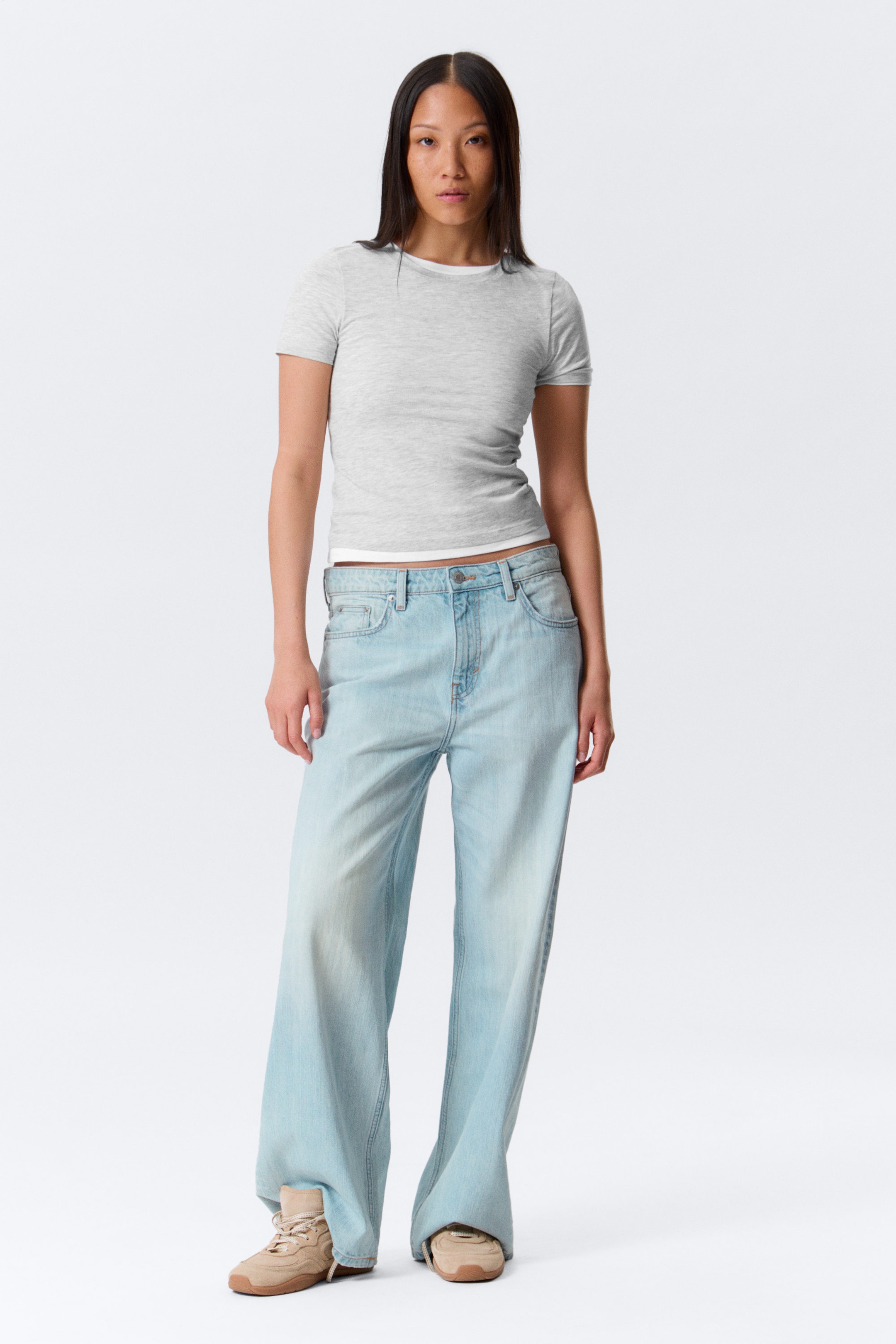 Grey Melange - Tight Mini T-shirt - 1