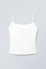 White - Slim Fitted Cotton Singlet - 0
