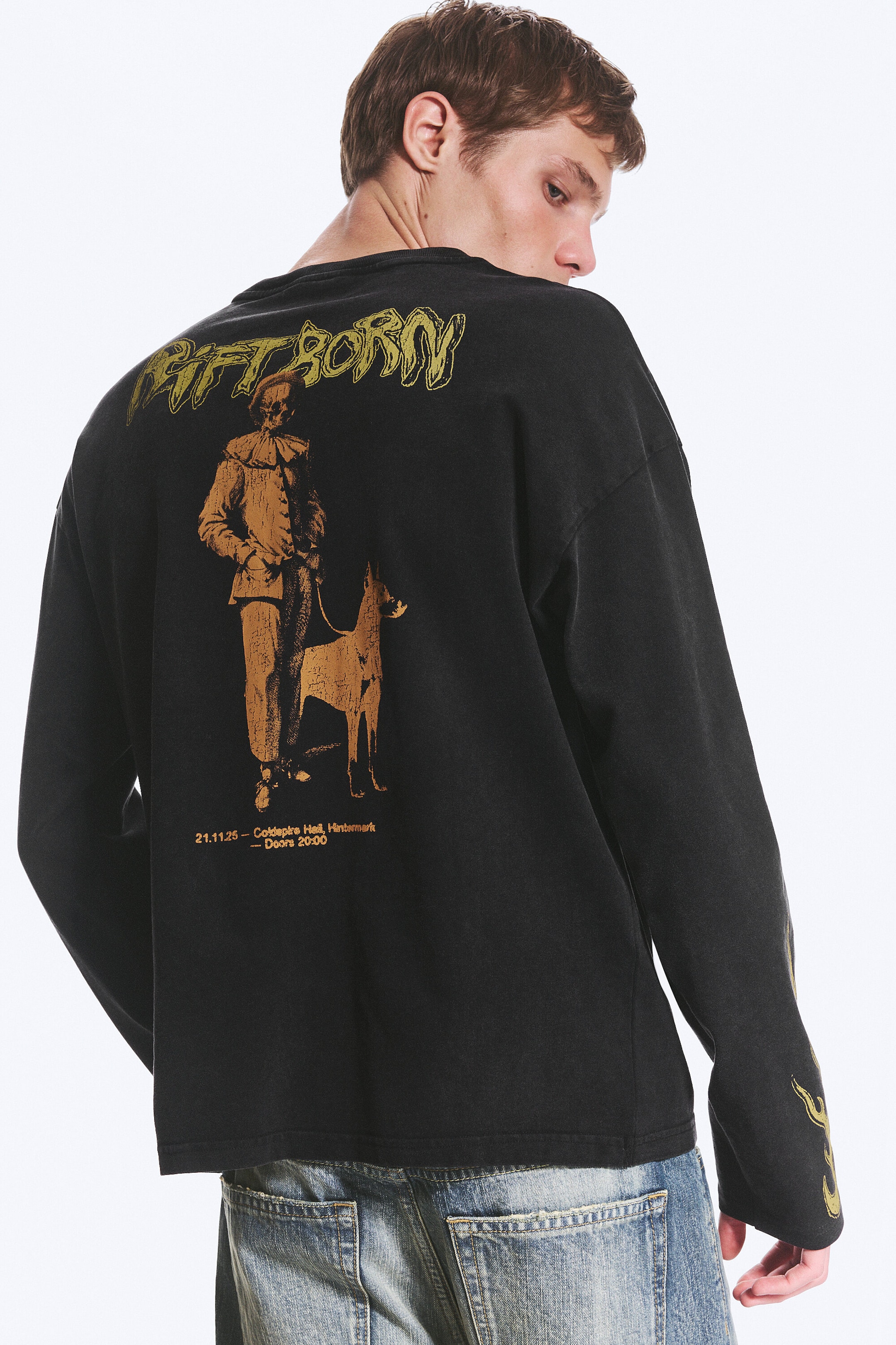 Black - Riftborn - Great Boxy Graphic Long Sleeve T-shirt - 1