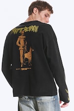 Black - Riftborn - Geweldig boxy T-shirt met graphic en lange mouwen - 0