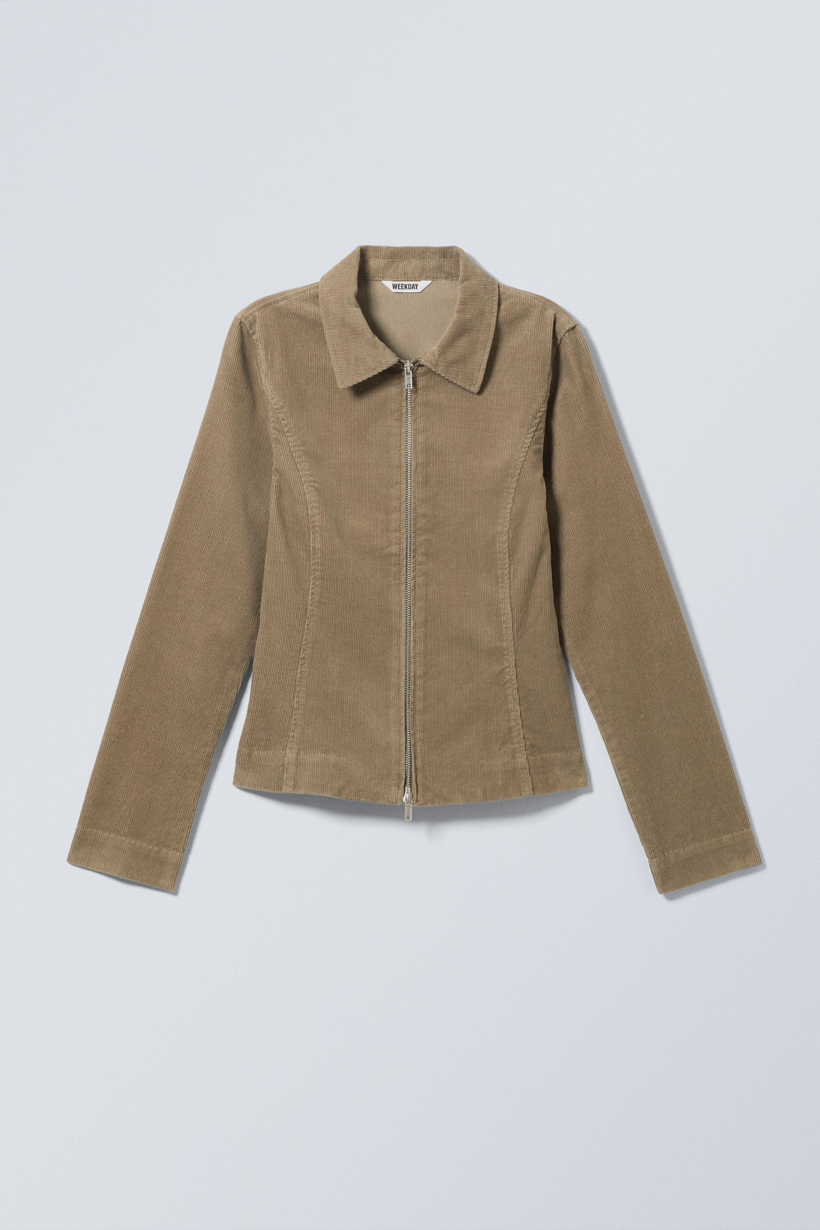 fitted corduroy zip-up jacket - Dusty Mole | Weekday CH