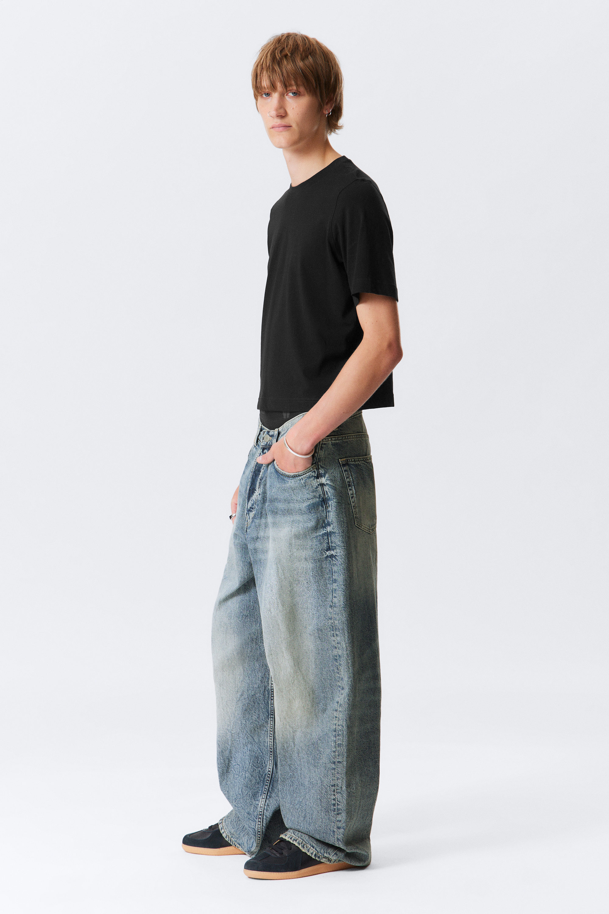 Torn Blue - Medium Blue - Astro Loose Baggy Leg Jeans - 2