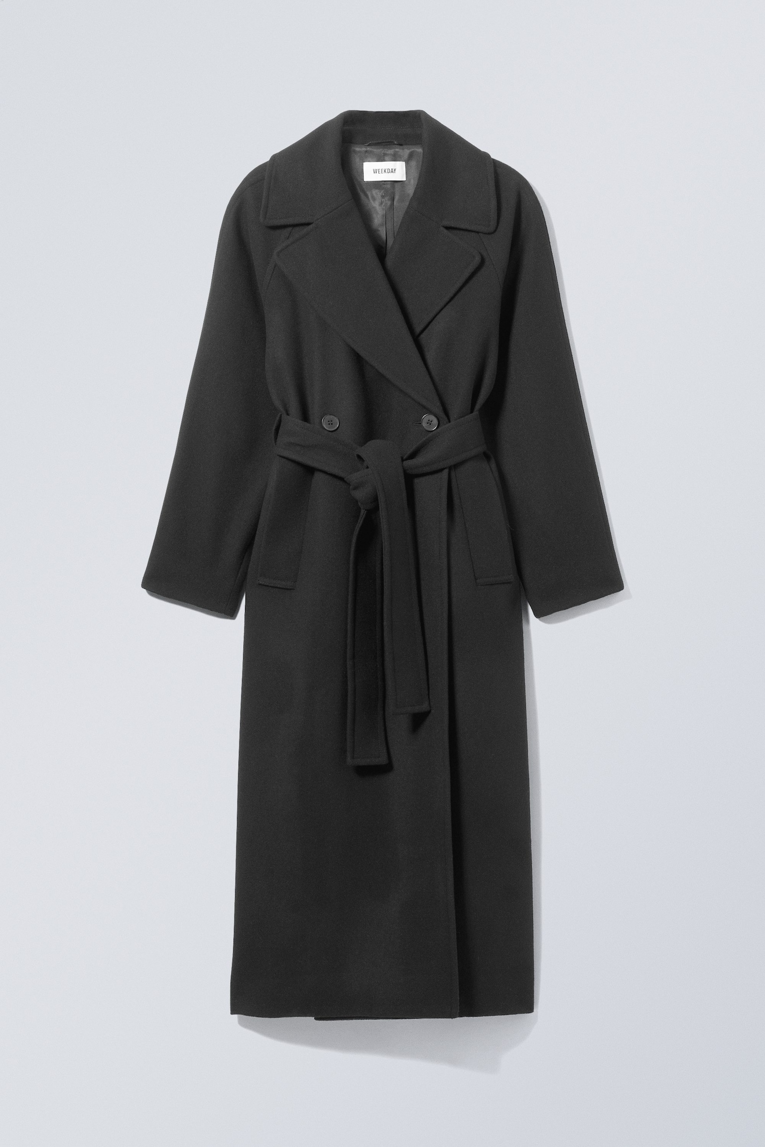Kia Oversized Wool Blend Coat - Black