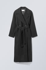 Black - Kia Oversized Wool Blend Coat - 0