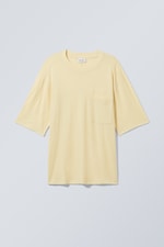 Beige - Boxy Linen T-Shirt - 0