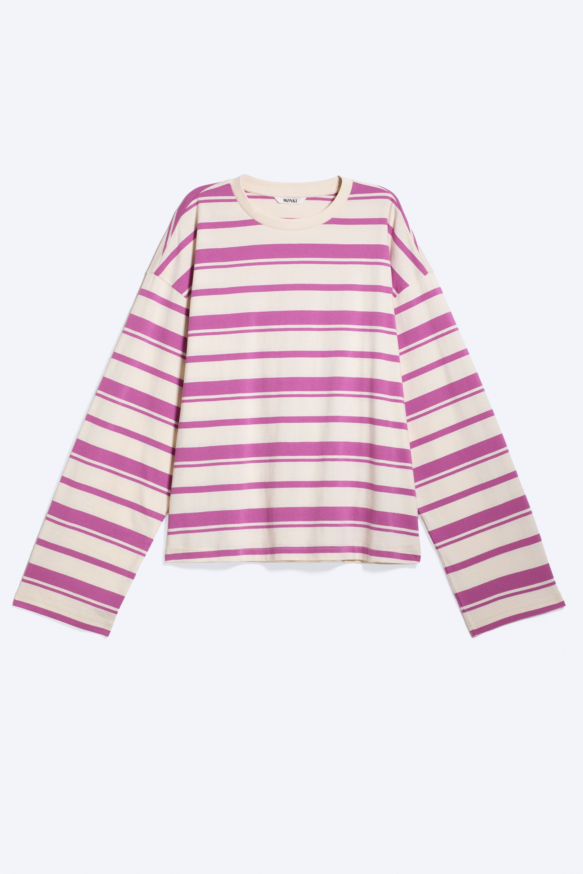 Tricou din bumbac cu mâneci lungi - Dungi Alb/Roz/În dungi alb/bleumarin/Alb prăfuit - Dungi maro/Dungi albastre/albe/Dungi Galben/Burgund/În Dungi Albastru Deschis/Maro/Dungat Roz/Alb/Maro/În dungi roz/albastru/În Dungi Maro Închis/Roz Prăfuit/Dungi Albastru/Maro/Alb - Dungi Roz/Roșii/Dungi maro și alb/Bej Deschis - Dungă Portocalie