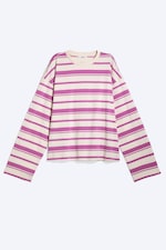 Gestreift Weiß/Pink - Longsleeve-Shirt aus Baumwolle - 3