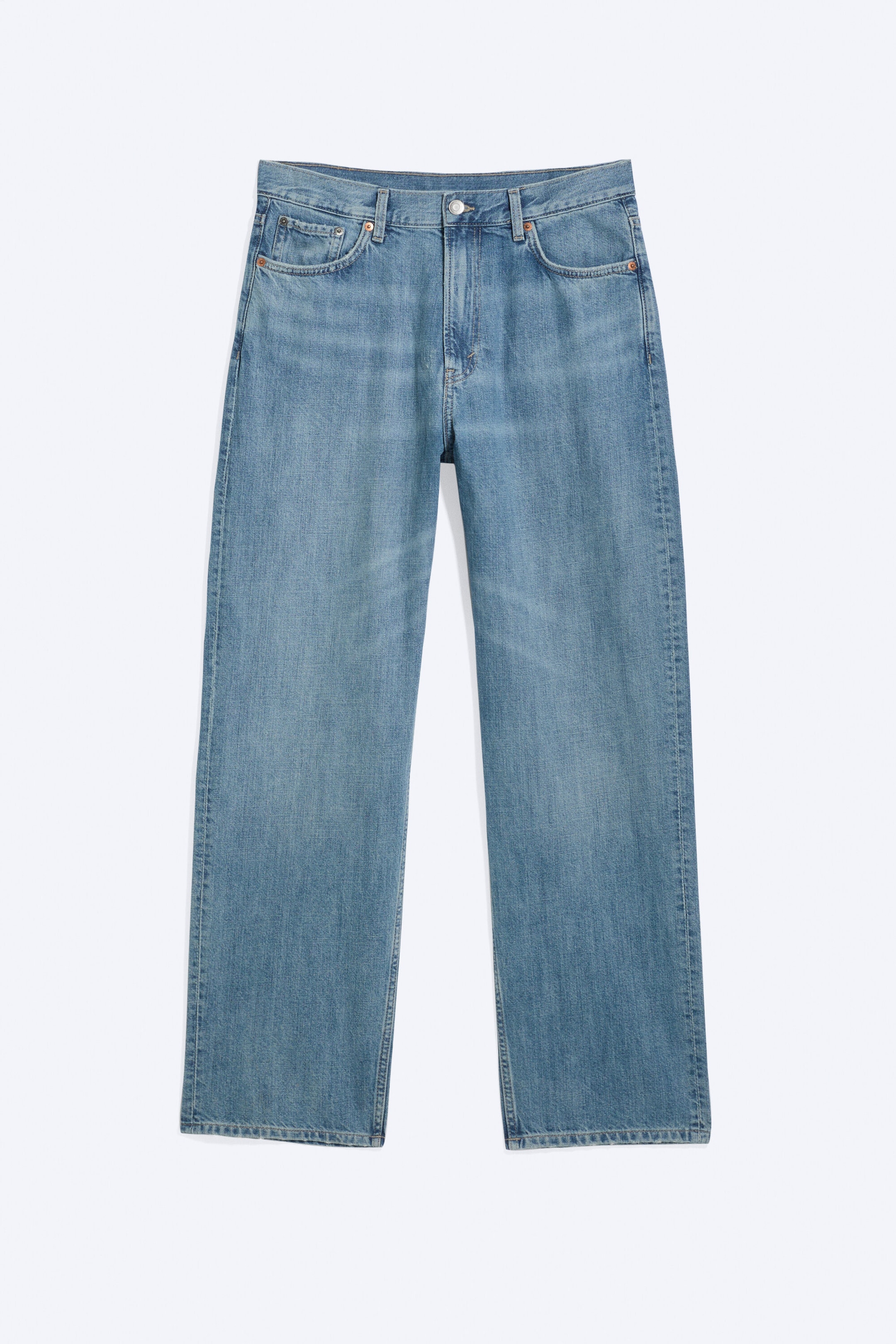 Captain Blue - Ljusblå - Galaxy Mid Waist Loose Straight Jeans - 5