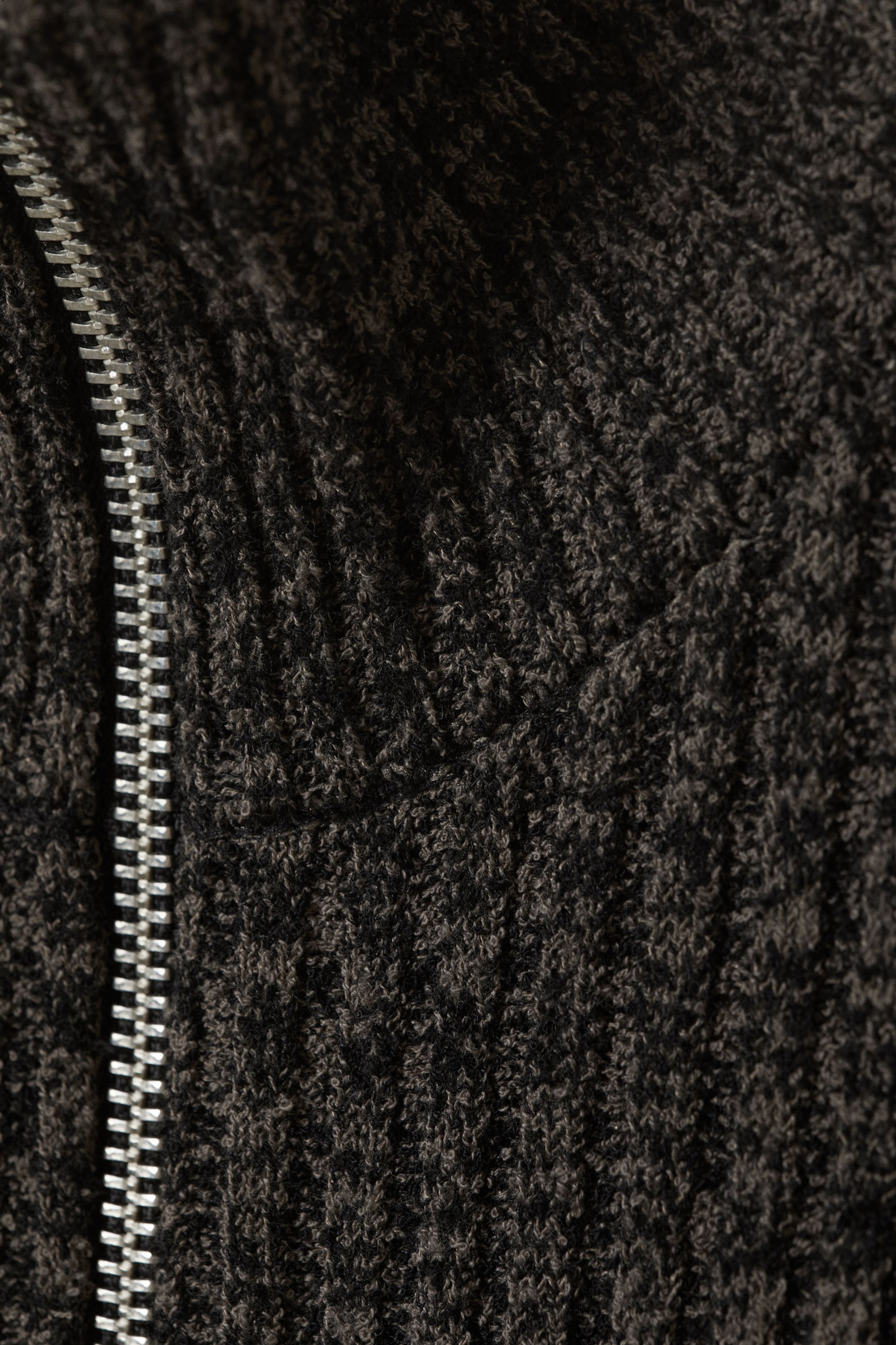 Black - Knitted Zip Cardigan - 2