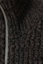 Black - Knitted Zip Cardigan - 1