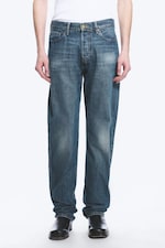 Spotted Blue - Dark Blue - Space Mid Rise Relaxed Straight Dart Jeans - 1