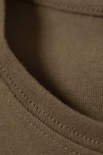 Taupe foncé - T-shirt coton ajusté manches courtes - 1