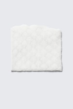 Ljus Vit - Strukturmönstrad triangelformad stickad scarf - 1