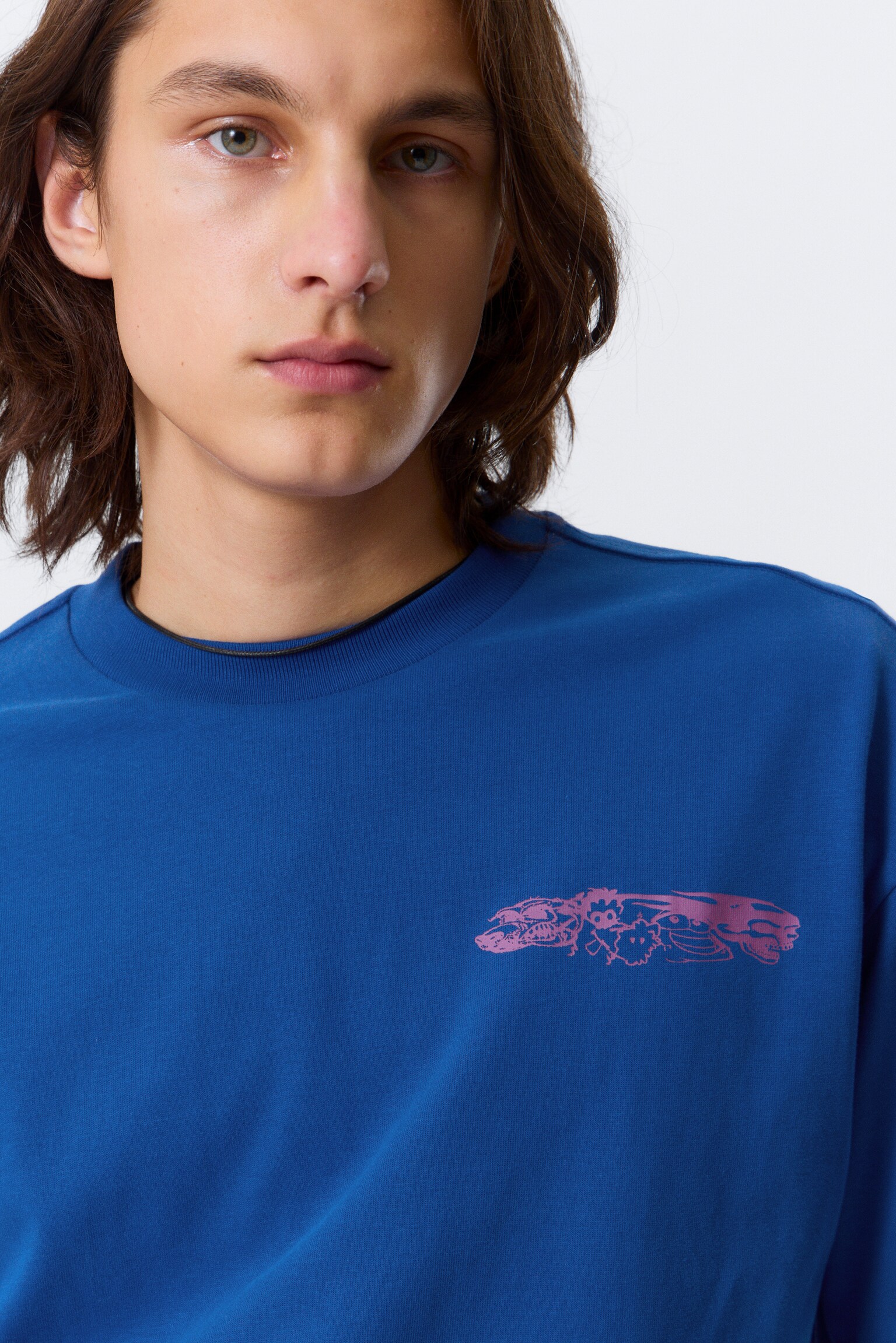 Great Boxy Printed Graphic Tee - Bright Blue - Four Man Gang/Ciemnoczerwony/Black - Restart/Washed Black - Mizzion/Biały - Smilish/Biały - Tiger Wolf/Czarny - Biker Skull/White - Frog Man/Czarny - Butterskull - 3