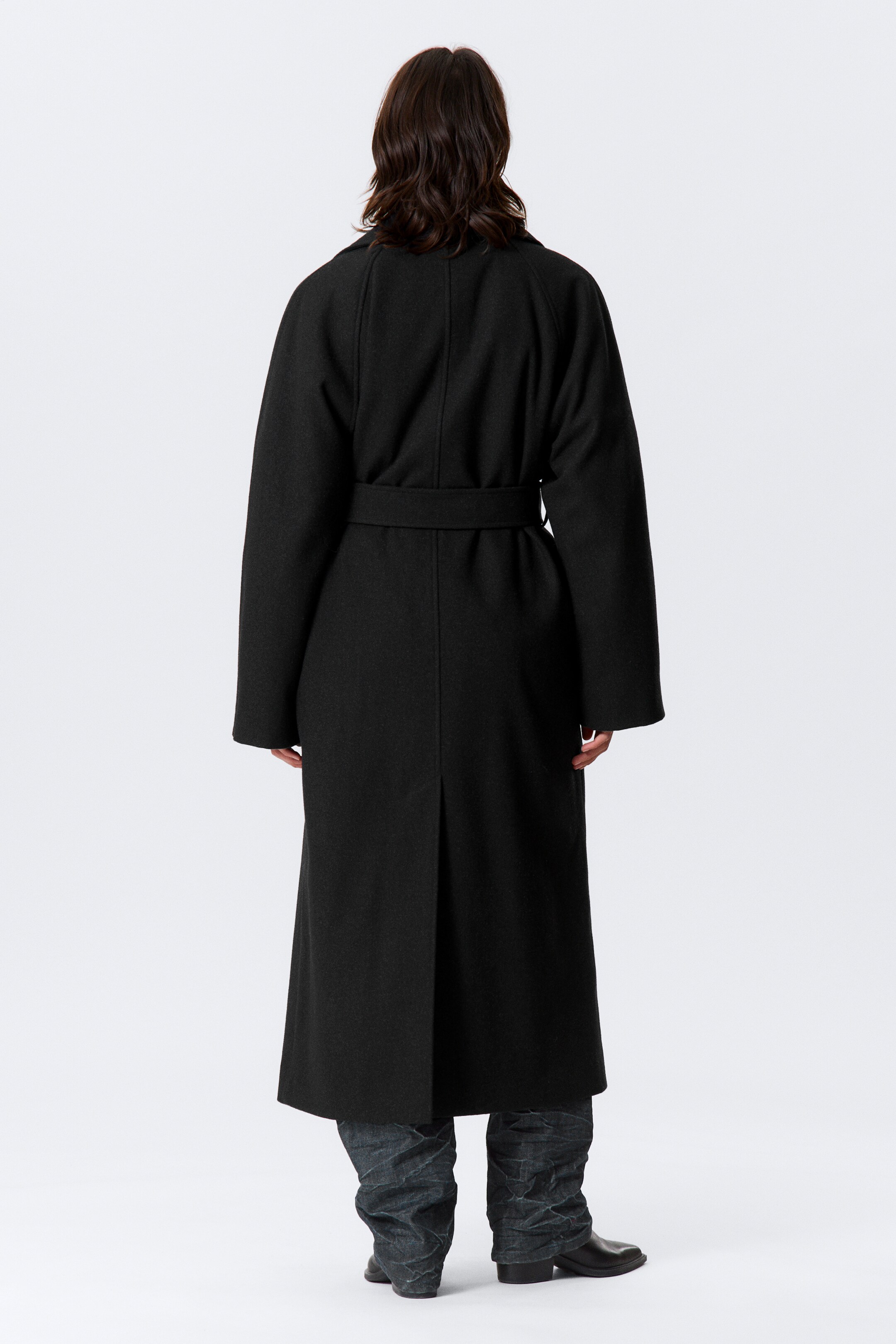 Agrandir l'image: Manteau oversize croisé en laine mélangée Kia - Noir chiné - FEMME | H&M FR 5