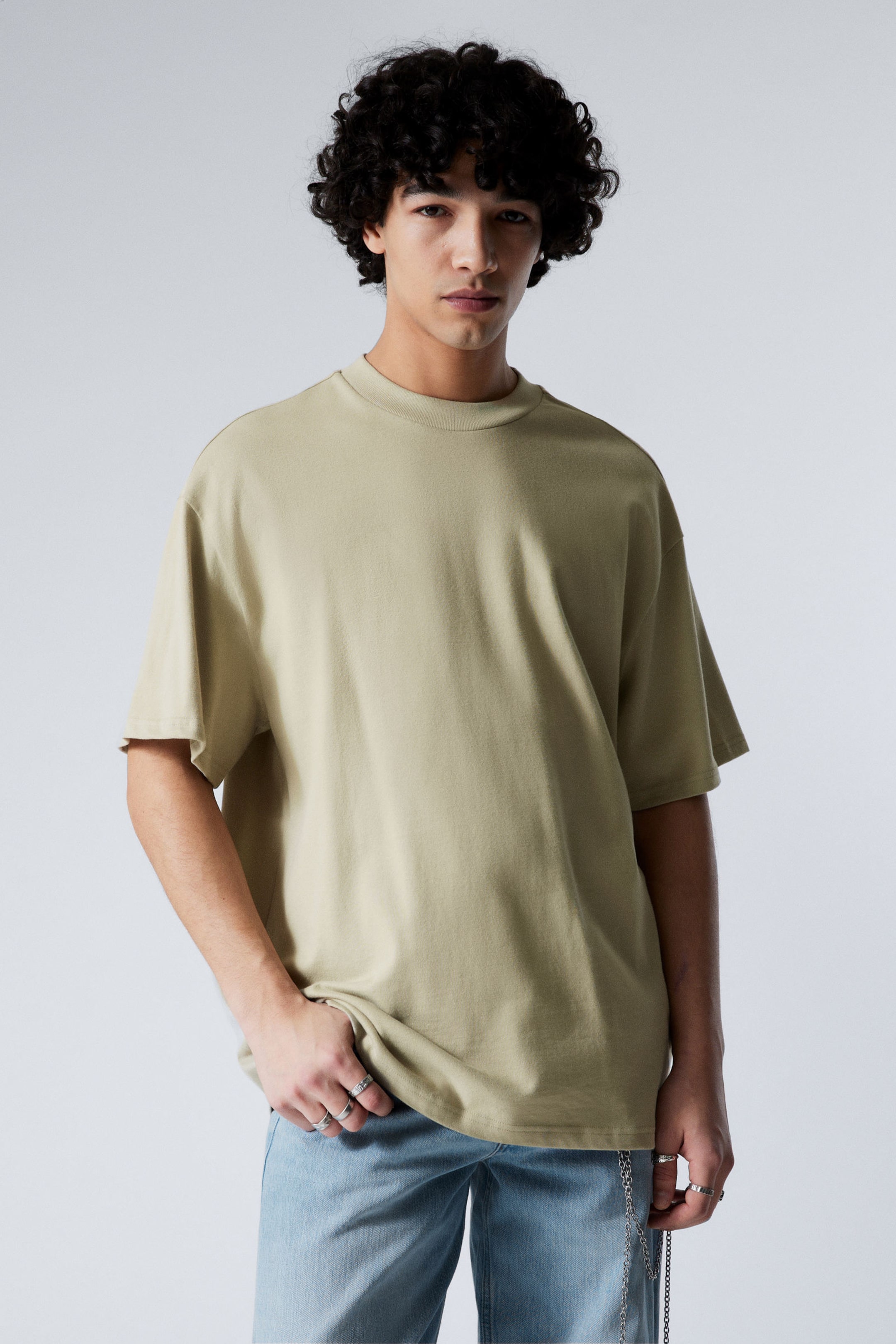 Licht pistachegroen - Groot T-shirt van zware kwaliteit - 1