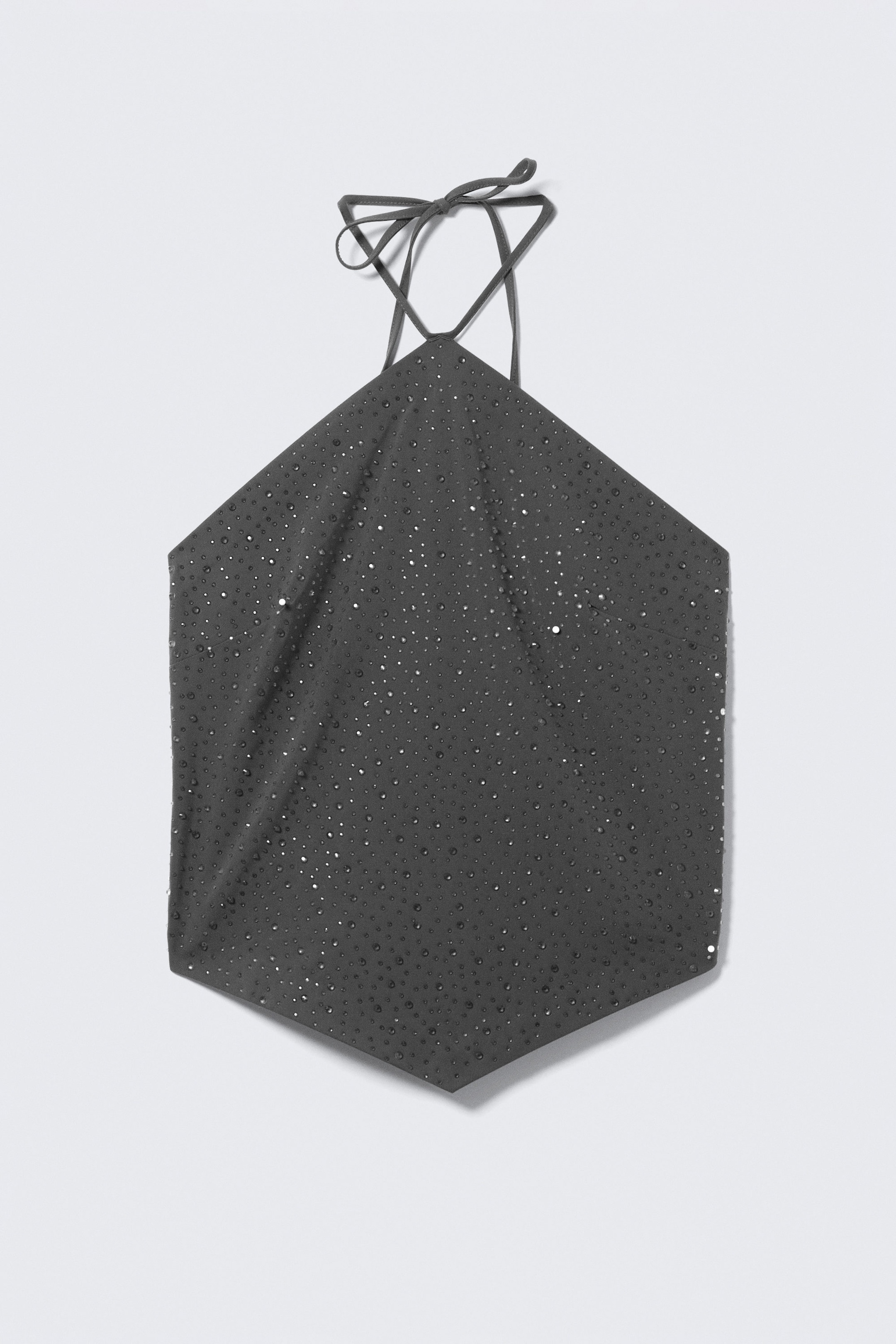 Dark Grey - Stones - Slim Fit Halter Top - 4