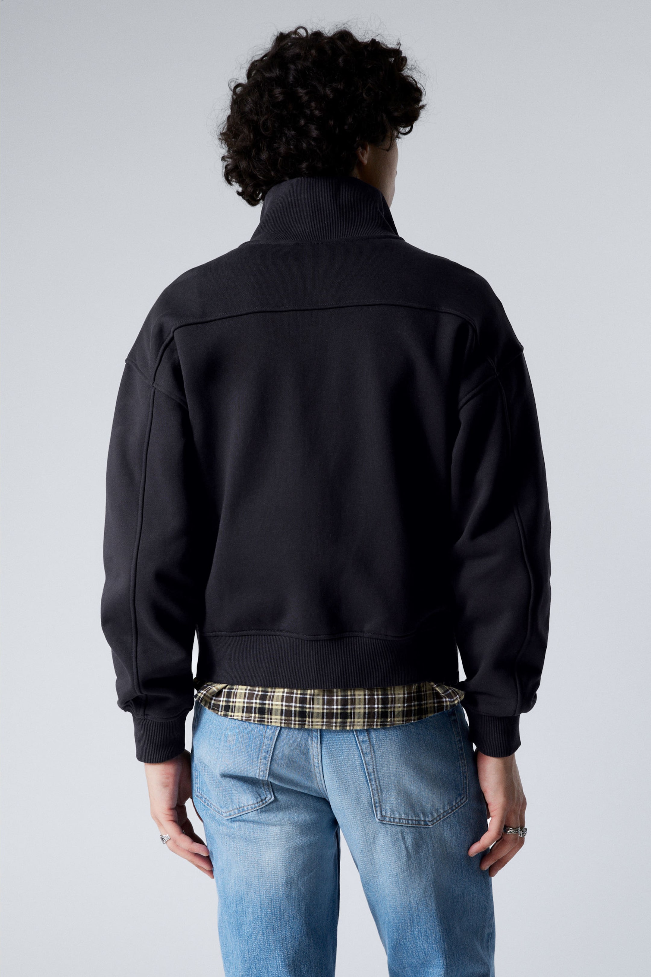 Navy Blue - Zip-up Cotton Track Jacket - 2