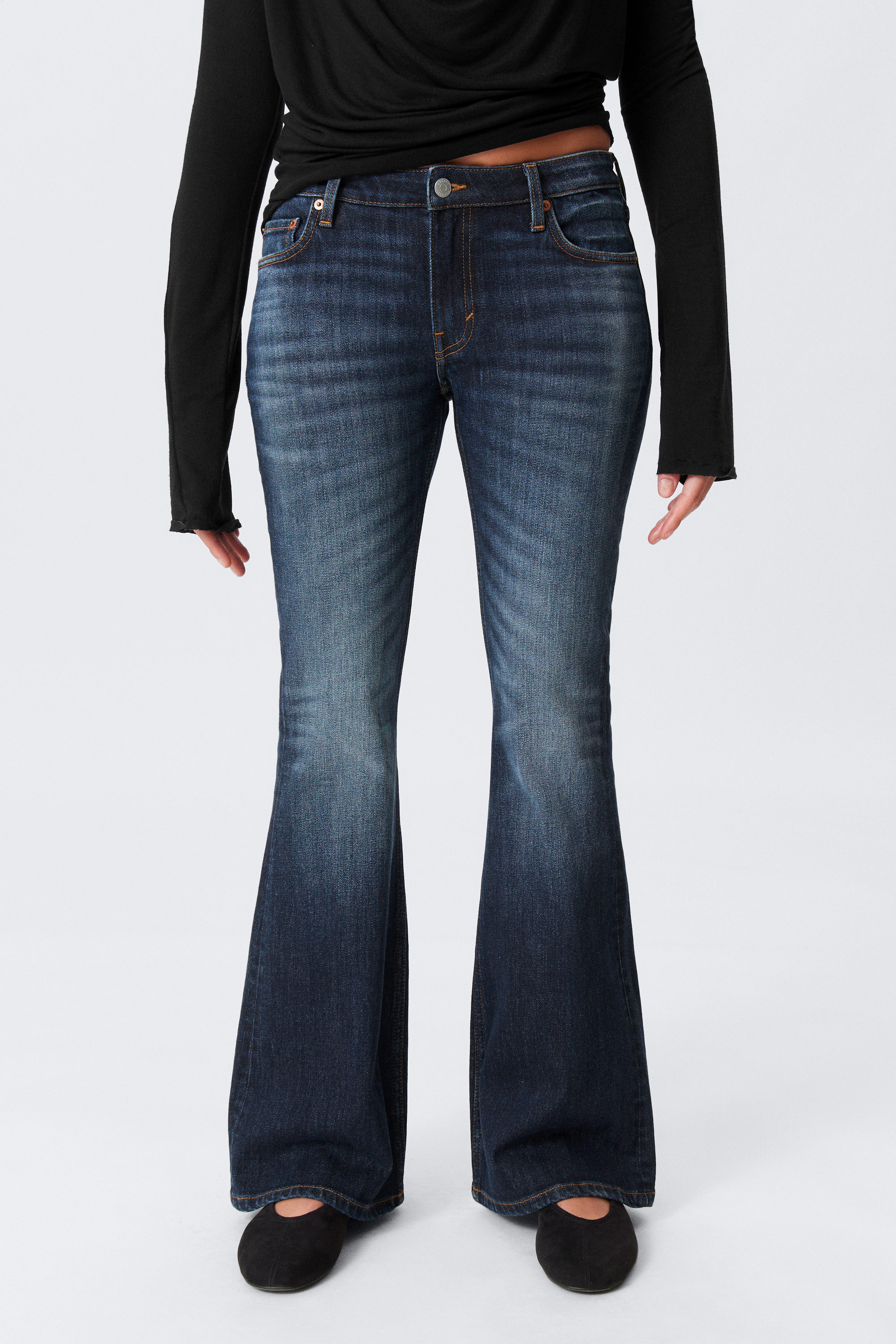 Vein Blue - Dunkelblau - Flame Low Waist Slim Flared Leg Jeans - 3