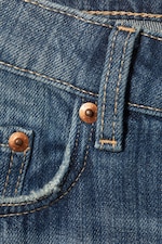 Mine Blue - Medium Blue - Arrow Low Rise Regular Straight Leg Jeans - 1