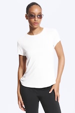Vit - T-shirt i viskos med normal passform - 0