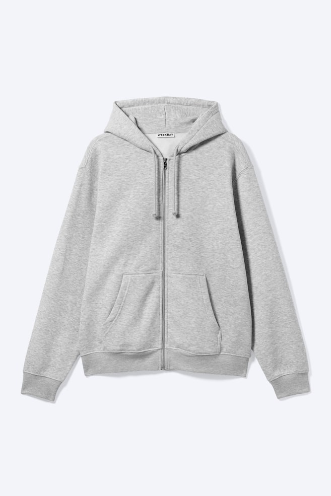 Classic Zip Hoodie - Grigio chiaro polveroso mélange/Nero - 1