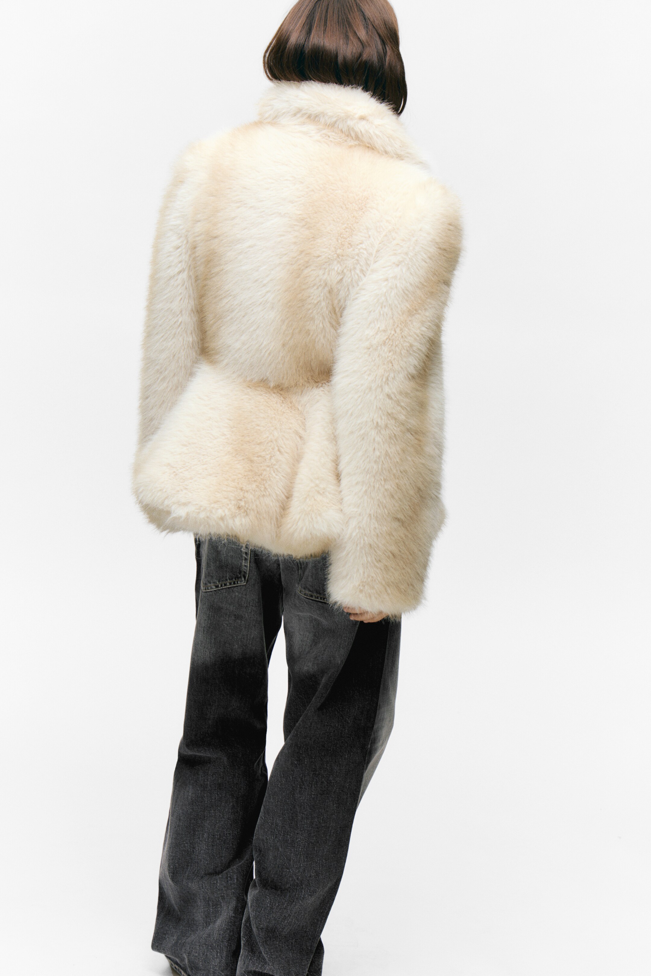 Преглед на по-голямо изображение: Яке с пеплум от изкуствена кожа - Бял - ЖЕНИ | H&M BG 4