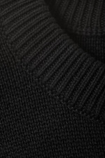 Schwarz - Baumwoll-Strickpullover mit normaler Passform - 5