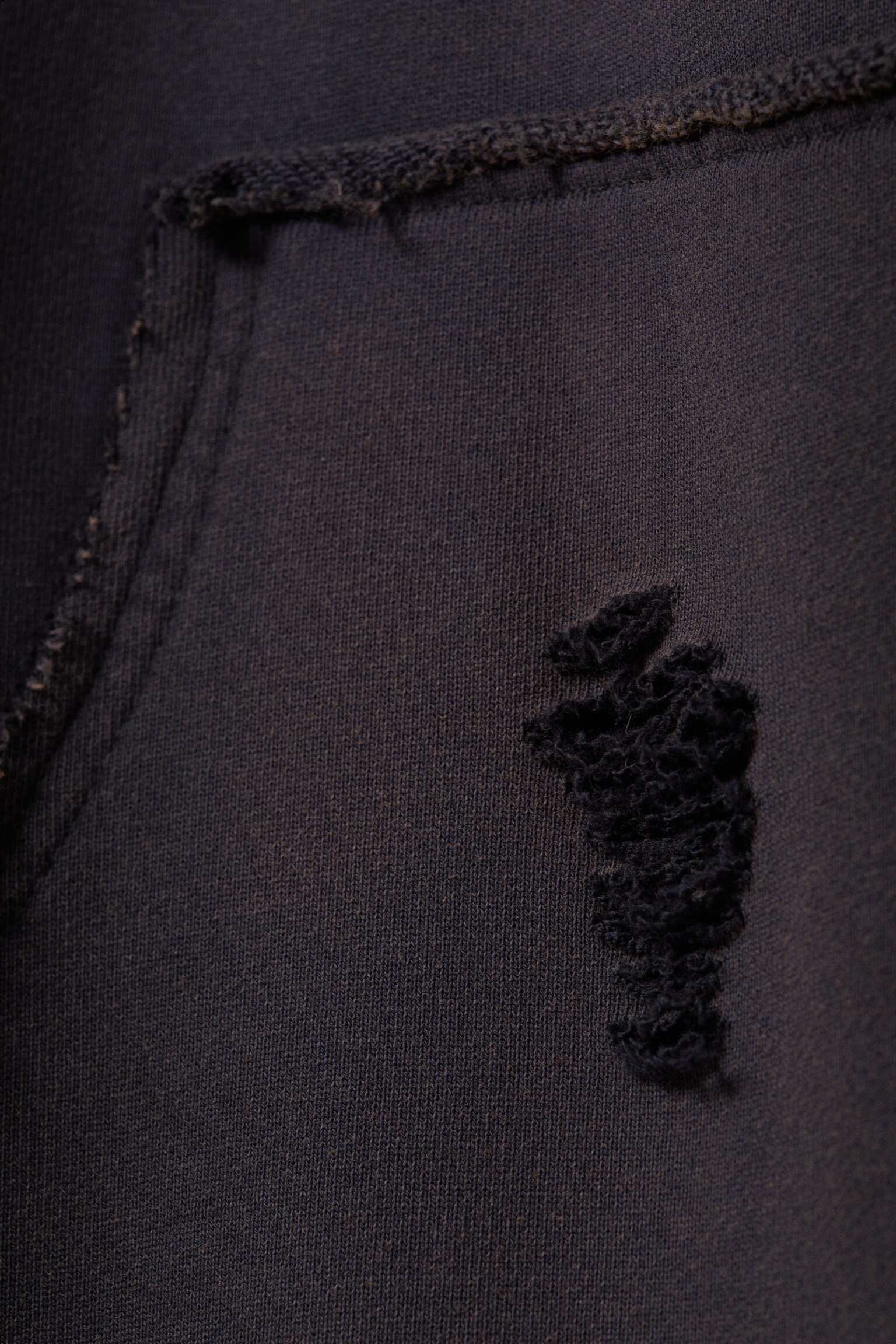 Koptatott pamut frottír melegítőnadrág - Sötétkék - 4