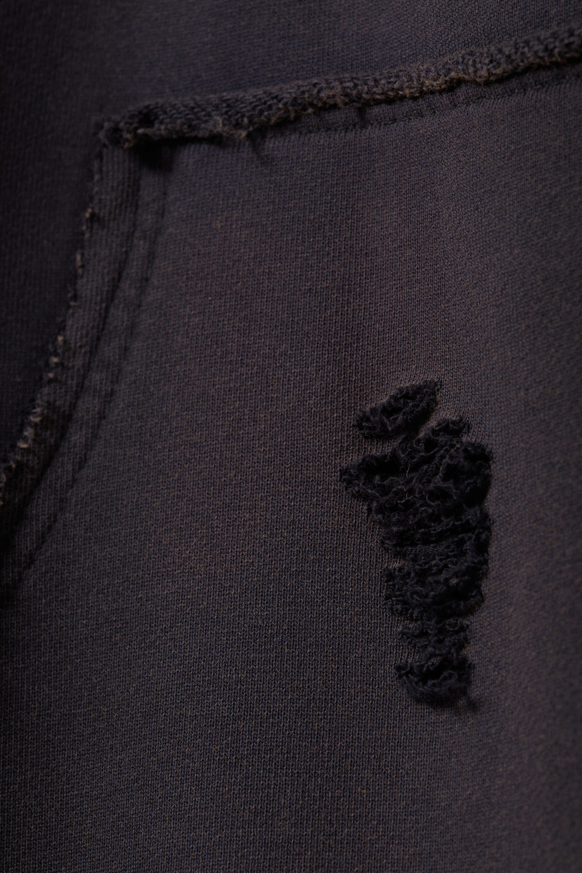 Dunkelblau - Jogginghose aus Baumwollfrottee im Used-Look - 2