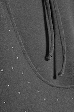 Dunkelgrau - Strass-Minikleid mit offenem Rücken - 5