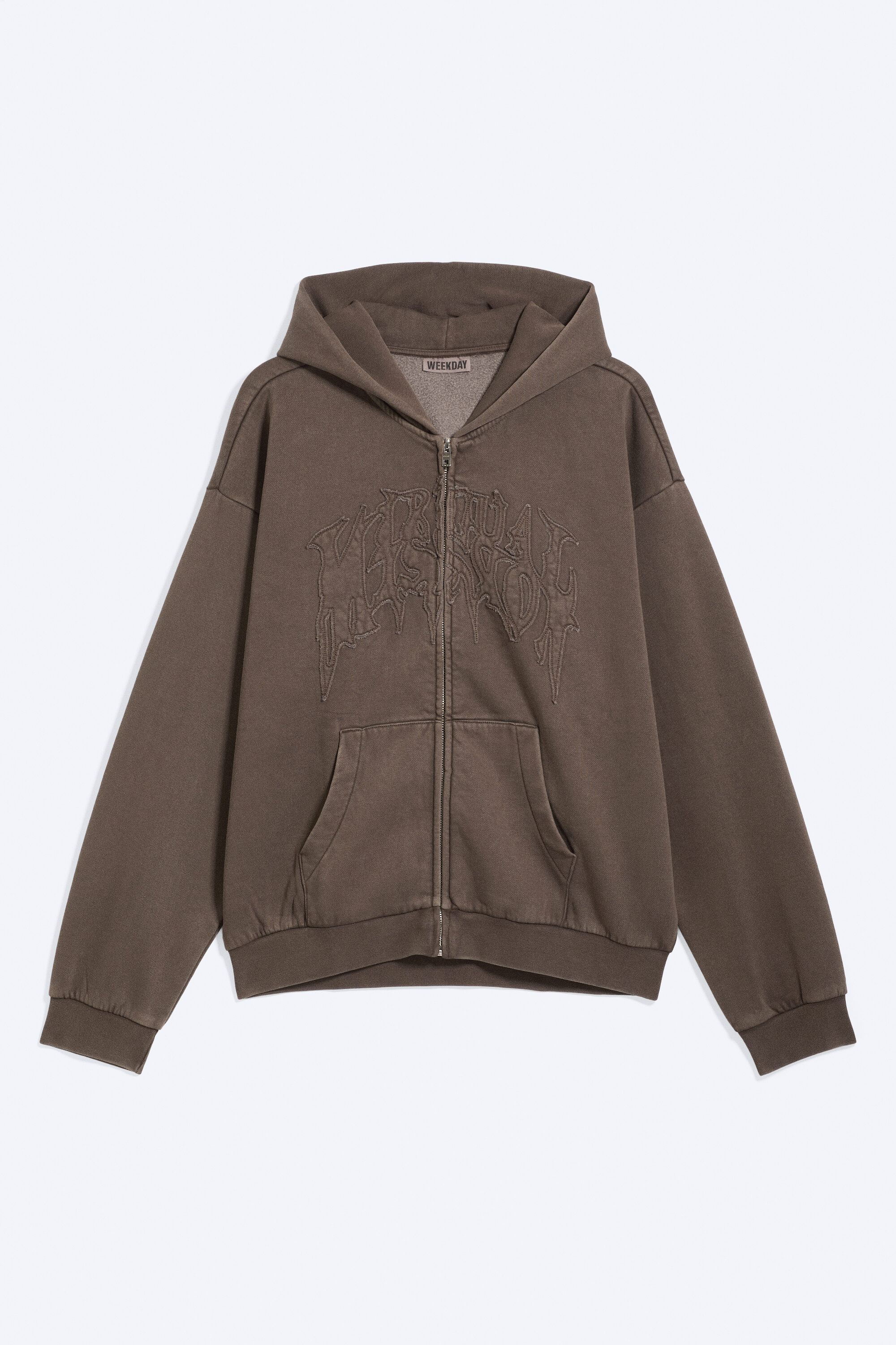 loose graphic zip hoodie - Dark Brown | Weekday WW