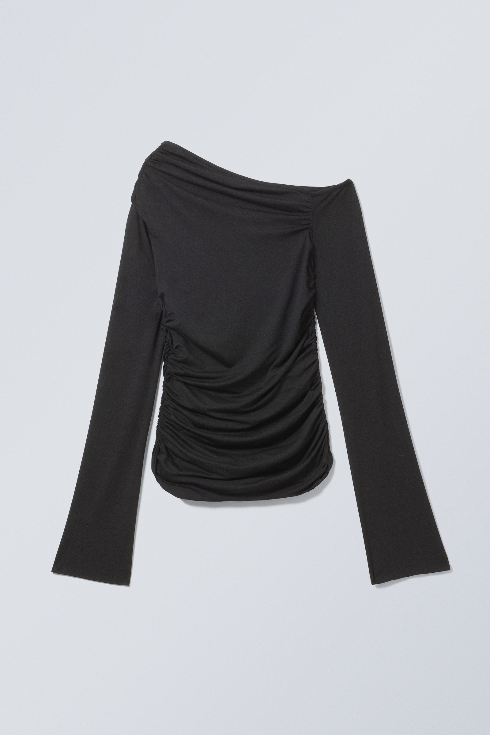 【送料&関税込】TotAme Long Sleeved Asymmetric Neck Draped Toteme Draped Jersey Long-Sleeve Top | Saks Fifth Avenue