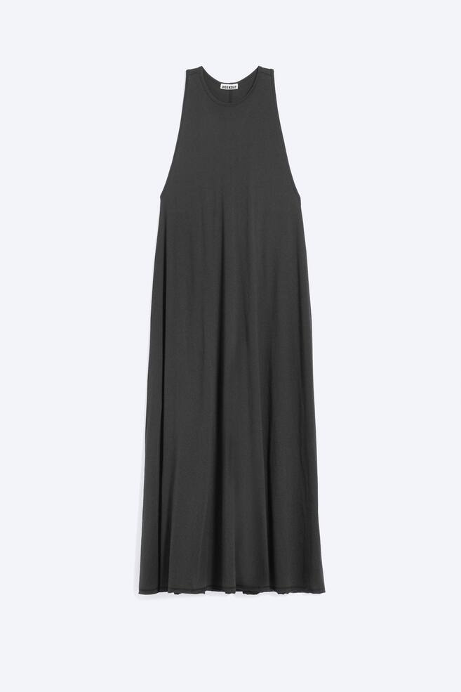 Maxi abito con schiena a vogatore - Nero/Grigio mélange polveroso - 1