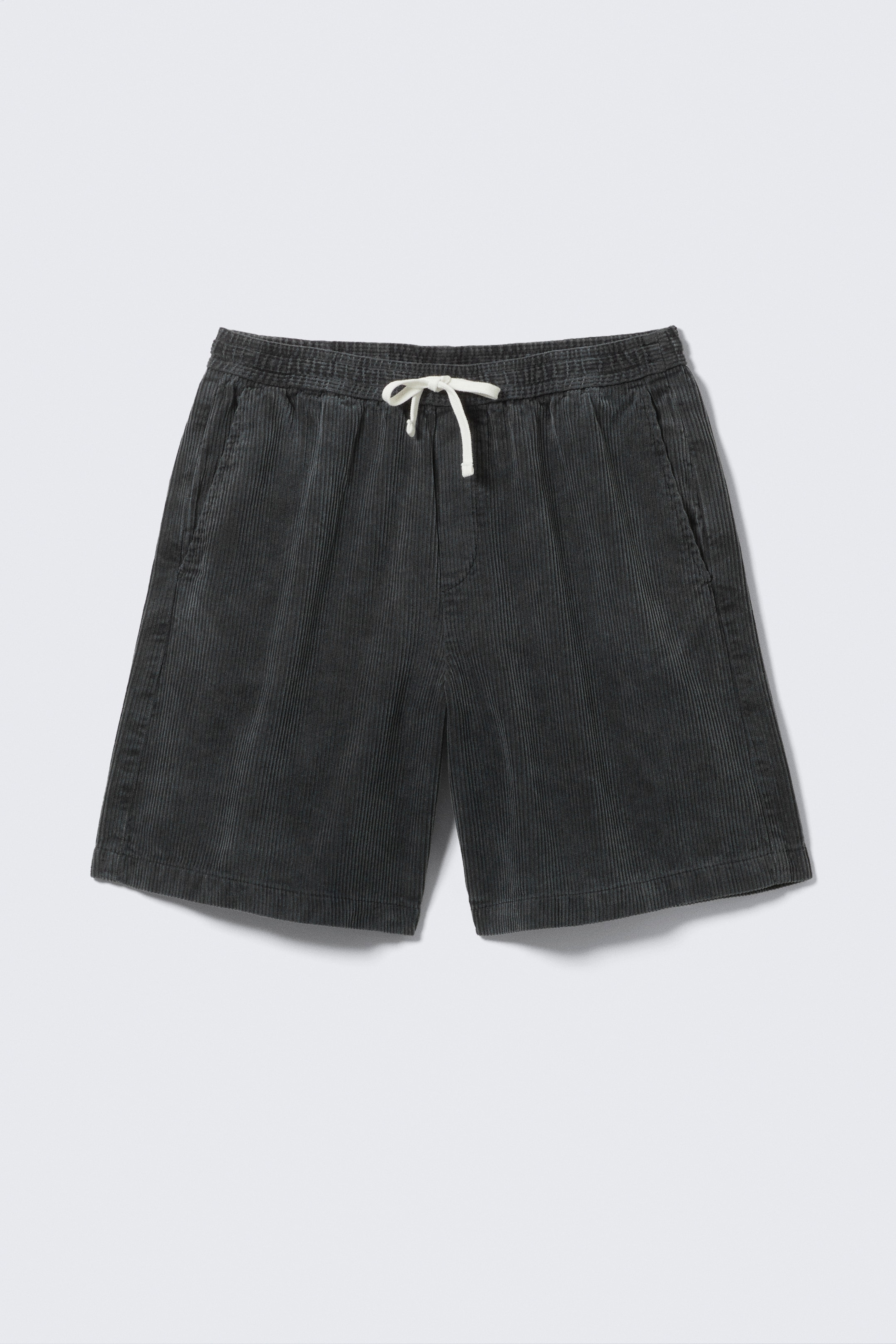 View larger image: Relaxed Corduroy Drawstring Shorts - Black - Men | H&M GB 1