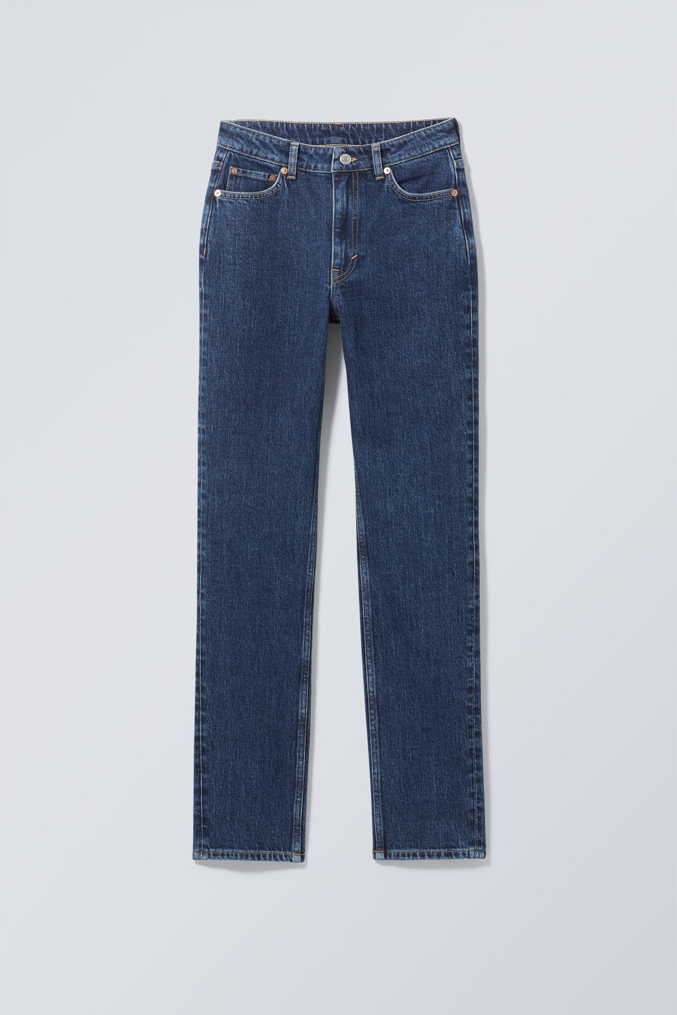 Edles Blau - Smooth High Waisted Slim Jeans - 0