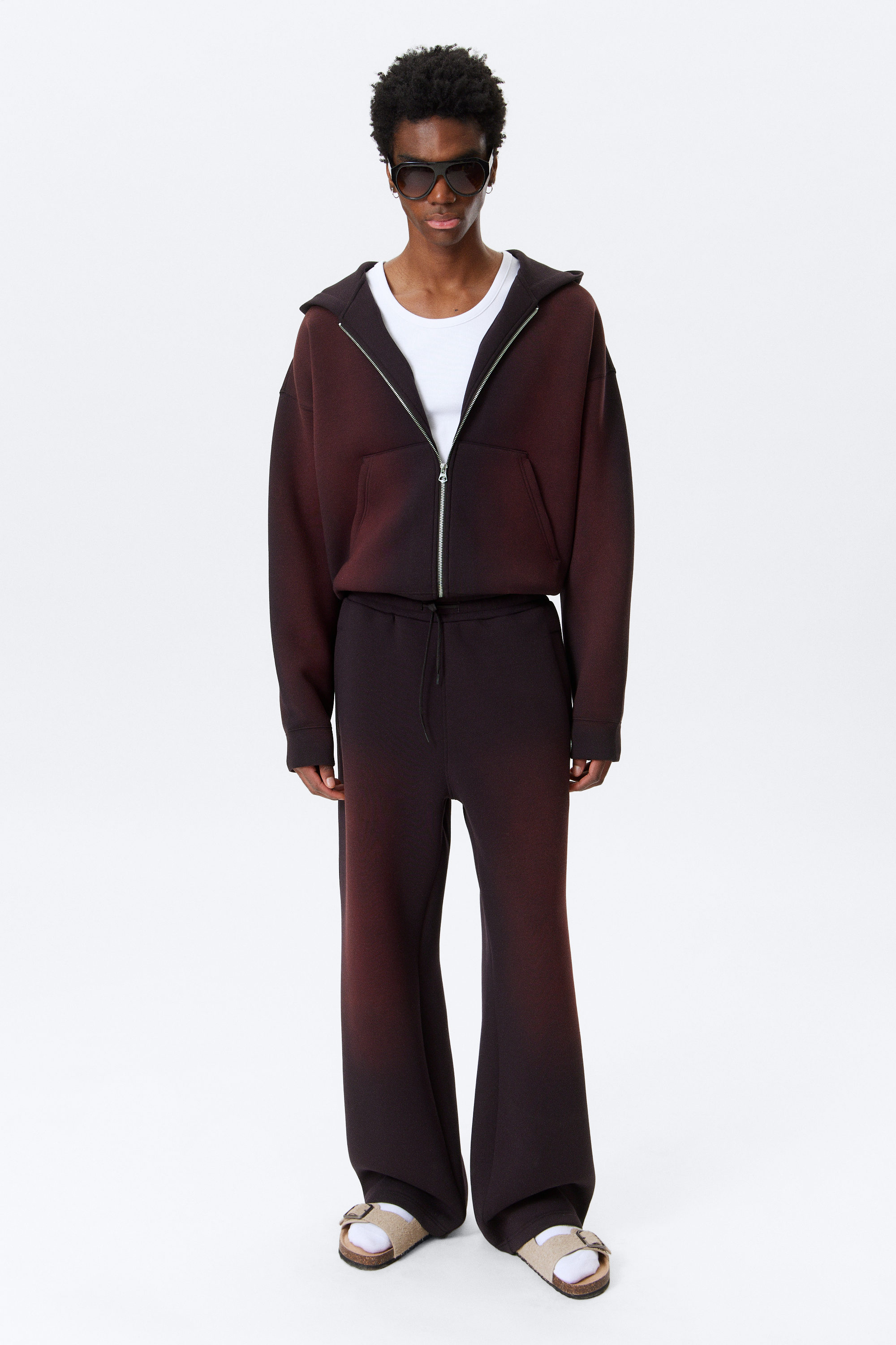 Washed Dark Plum - Washed Scuba Sweatpants - 1