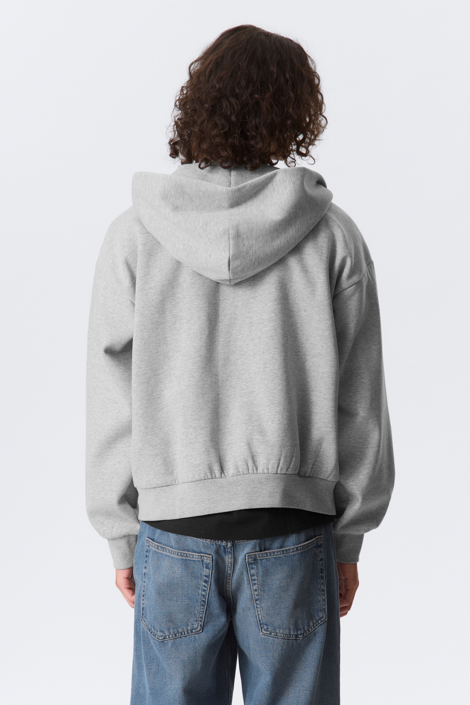 Loose Fit Zip Hoodie - Gråmeleret/Sort/Mørkebrun - 3