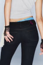 Extra Blue Rinse - Sleezie Low Waist Skinny Straight Jeans - 3