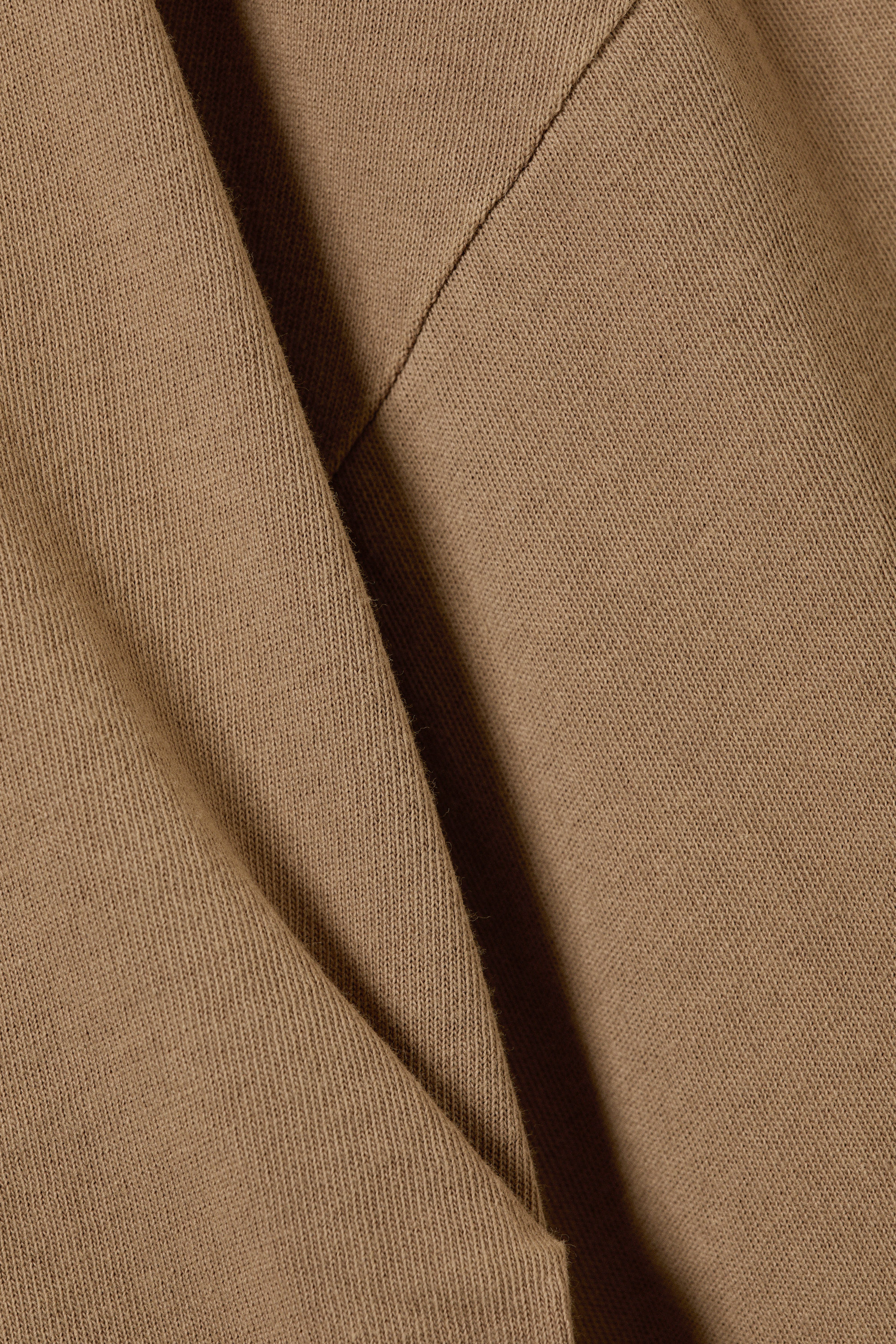 Dark Beige - Pleated Long-Sleeved Top - 5