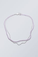 Pink / Silver - Pau Necklace Set - 0