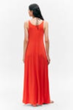 Rot - Ärmelloses Tank-Maxikleid - 2