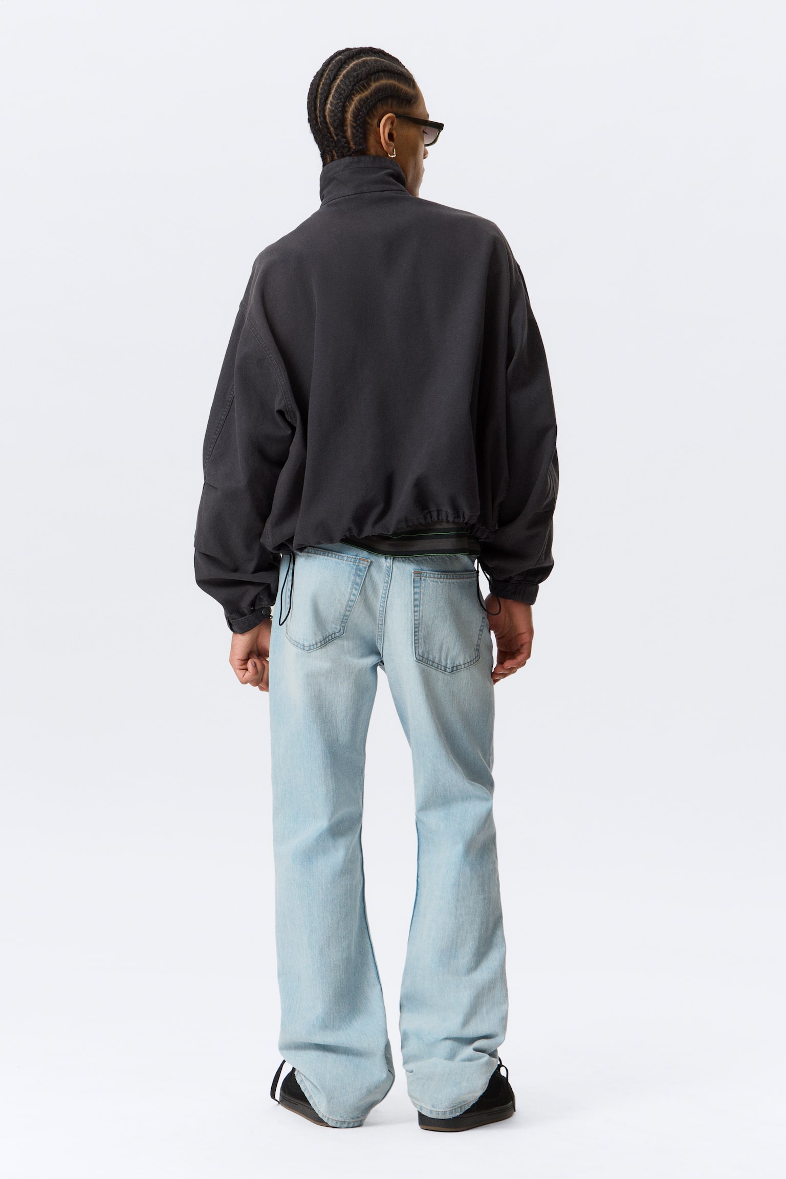 Kurtka z bawełnianego płótna Relaxed - Washed Black - 3