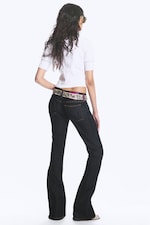 Blue Rinse - Mörkblå - Booty Bei Low Waist Skinny Bootcut Jeans - 4